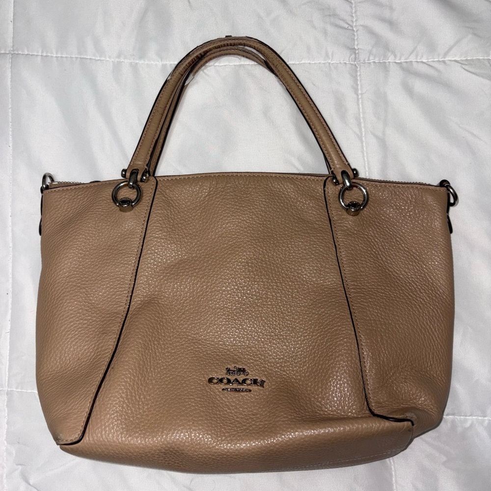 Coach Kacey Satchel Taupe Pebble Leather – Handles Only